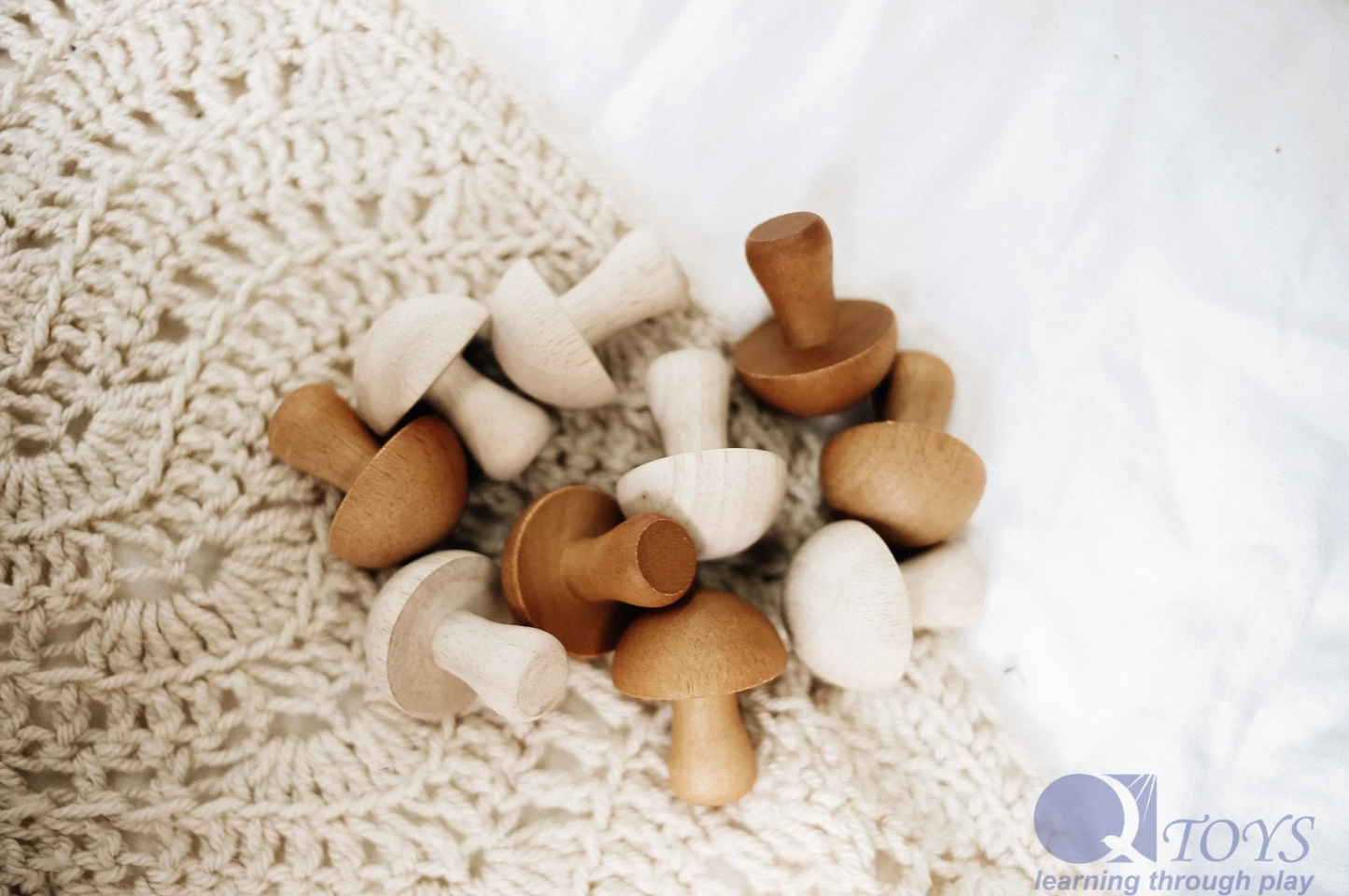Wooden Mushrooms - Set of 10